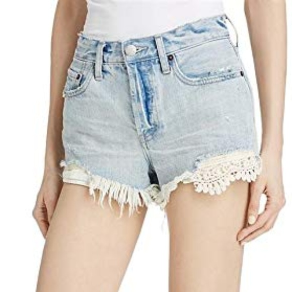 FREE PEOPLE Ripped Daisy Chain Shorts - Picture 2 of 6